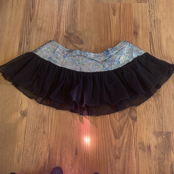 Iheartraves Black Hologram Micro Skirt Small - Picture 2 of 3